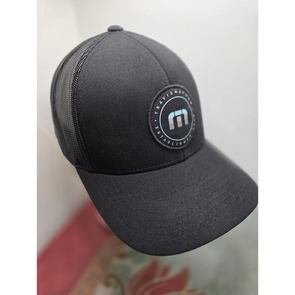 Travis Mathew Golf Patch Trucker Snapback Hat Cap One Size Black Cotton Poly - Picture 2 of 7
